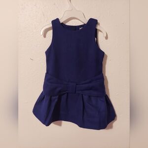 Elegant Navy Sleeveless Dress with Bow
